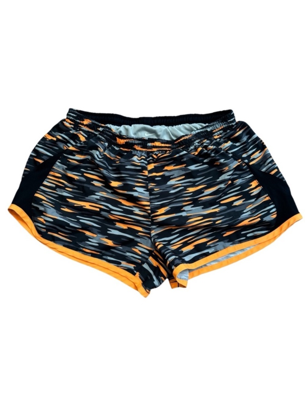 Nike Tempo Running Shorts Athletic Dri Fit Orange Camo Activewear Gym Size M